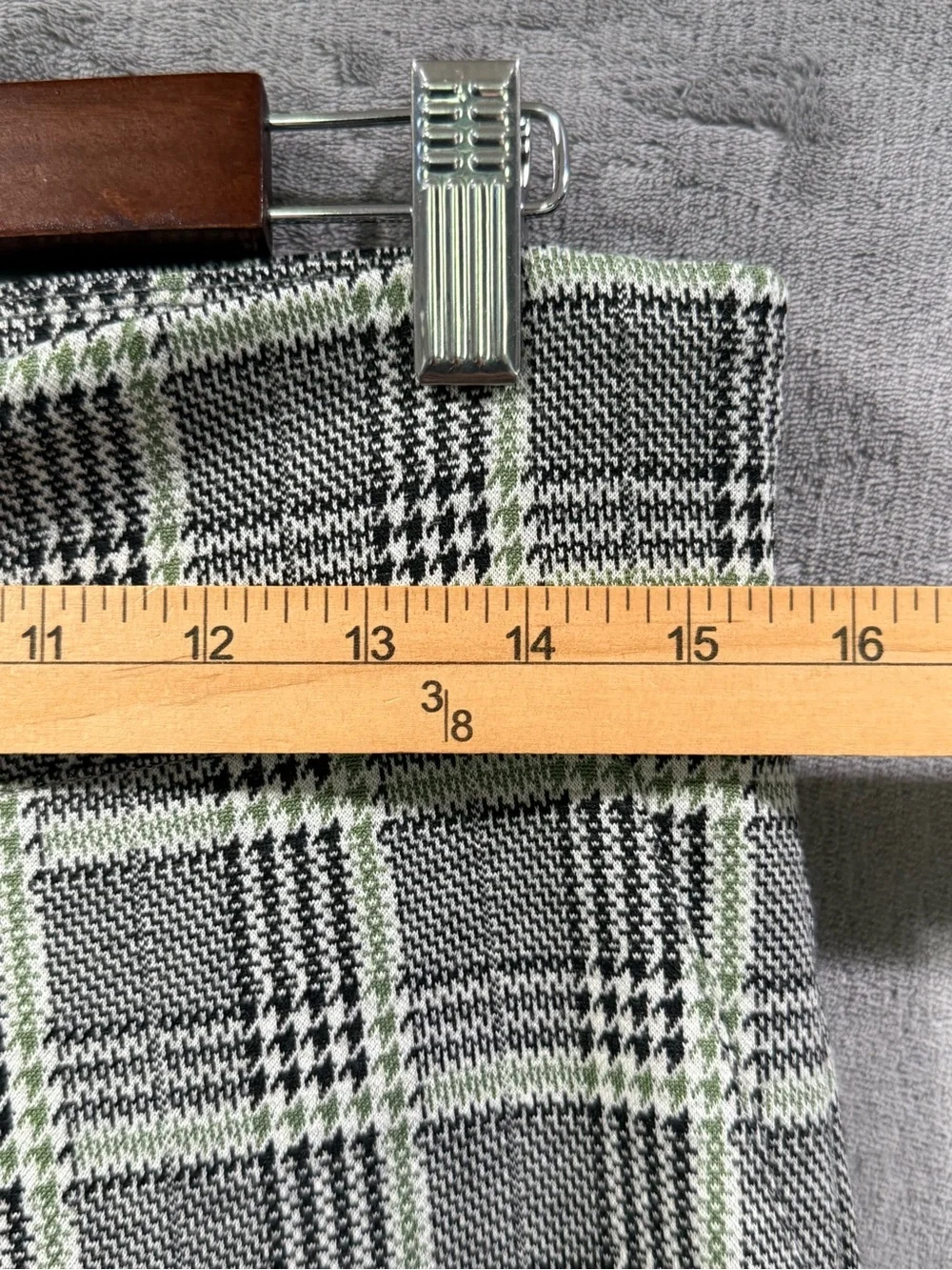 Betabrand‎ Women's Pants Gray Plaid Mid Rise Stretch Pull On Size M Retro
